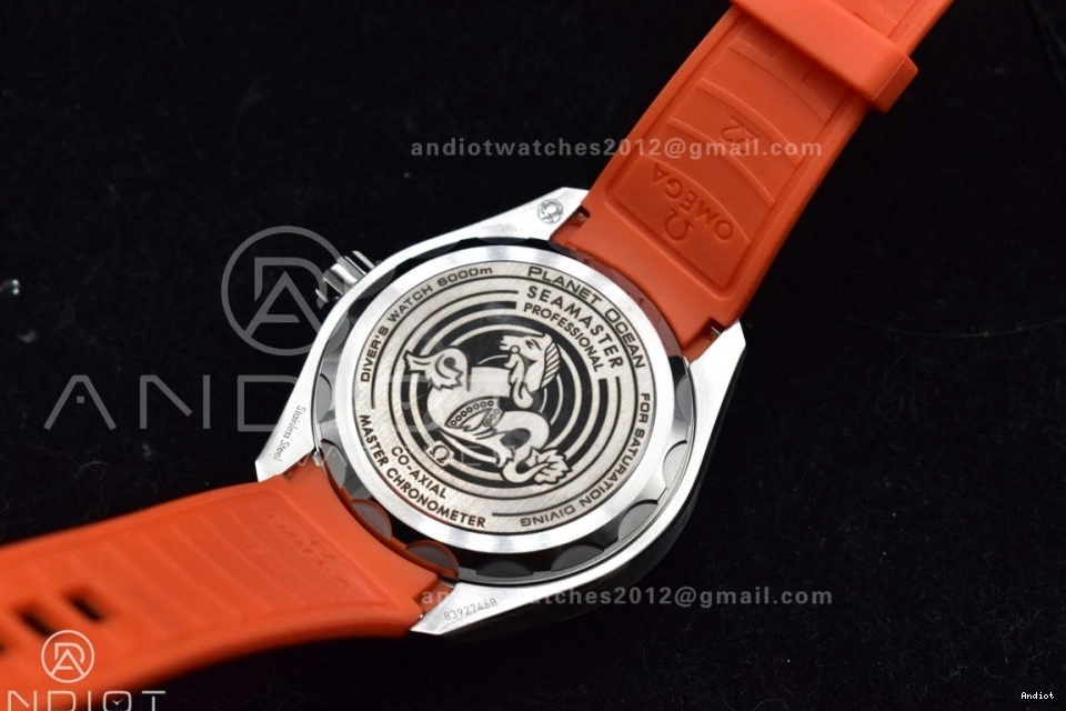 Bezel 6000M Seamaster 1:1 Strap Best Deep Rubber Gray Ultra Ceramic Black A2824 on Orange Edition Dial SS TF 1228